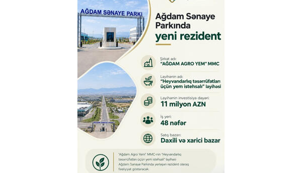 Ağdam Sənaye Parkında yem istehsalı müəssisəsi yaradılacaq