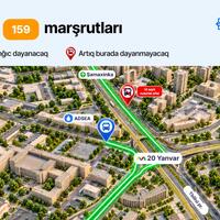 "20 Yanvar"-"Şamaxinka" aralığındakı dayanacaqdan daha 4 marşrut çıxarılır